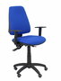 Chaise Elche Asynchrone Tissu Bleu Structure polyamide noire Accoudoir 1D Sans appui-tête Roulettes pour moquette