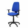 Chaise Elche Asynchrone Tissu Bleu Structure polyamide noire Accoudoir 1D Sans appui-tête Roulettes pour moquette