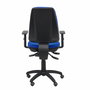 Chaise Elche Asynchrone Tissu Bleu Structure polyamide noire Accoudoir 1D Sans appui-tête Roulettes pour moquette