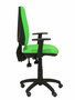 Chaise Elche Asynchrone Tissu Vert pistache Structure polyamide noire Accoudoir 1D Sans appui-tête Roulettes pour moquette