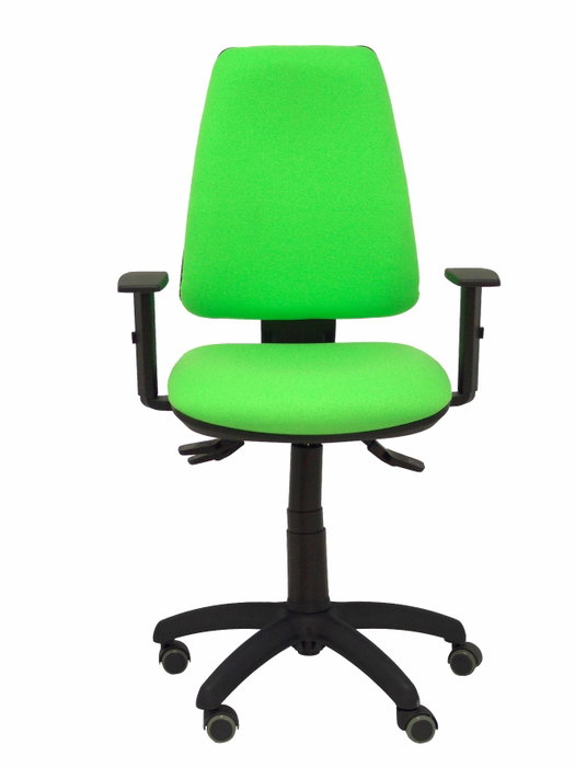 Chaise Elche Asynchrone Tissu Vert pistache Structure polyamide noire Accoudoir 1D Sans appui-tête Roulettes pour moquette Chaise Elche Asynchrone Tissu Vert pistache Structure polyamide noire Accoudoir 1D Sans appui-tête Roulettes pour moquette