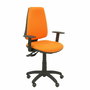 Chaise Elche Asynchrone Tissu Orange Structure polyamide noire Accoudoir 1D Sans appui-tête Roulettes pour moquette
