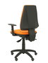 Chaise Elche Asynchrone Tissu Orange Structure polyamide noire Accoudoir 1D Sans appui-tête Roulettes pour moquette