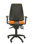 Chaise Elche Asynchrone Tissu Orange Structure polyamide noire Accoudoir 1D Sans appui-tête Roulettes pour moquette