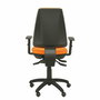 Chaise Elche Asynchrone Tissu Orange Structure polyamide noire Accoudoir 1D Sans appui-tête Roulettes pour moquette