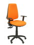Chaise Elche Asynchrone Tissu Orange Structure polyamide noire Accoudoir 1D Sans appui-tête Roulettes pour moquette