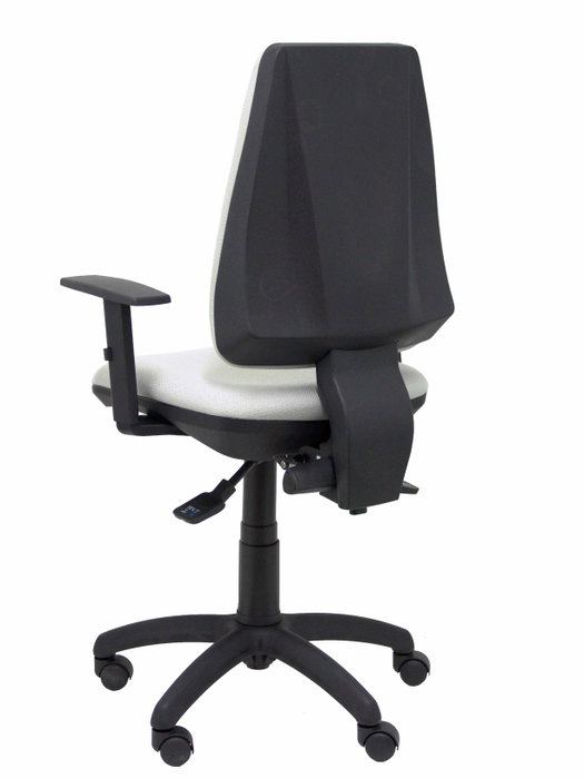 Chaise Elche Asynchrone Tissu Gris Structure polyamide noire Accoudoir 1D Sans appui-tête Roulettes en nylon 50 mm