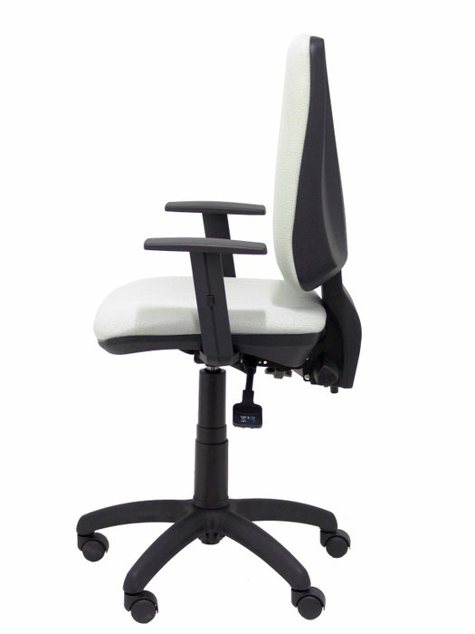 Chaise Elche Asynchrone Tissu Gris Structure polyamide noire Accoudoir 1D Sans appui-tête Roulettes en nylon 50 mm