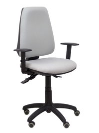Chaise Elche Asynchrone Tissu Gris Structure polyamide noire Accoudoir 1D Sans appui-tête Roulettes pour moquette