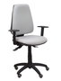 Chaise Elche Asynchrone Tissu Gris Structure polyamide noire Accoudoir 1D Sans appui-tête Roulettes pour moquette