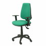Chaise Elche Asynchrone Tissu Vert émeraude Structure polyamide noire Accoudoir 1D Sans appui-tête Roulettes en nylon 50 mm