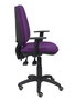 Chaise Elche Asynchrone Tissu Pourpre Structure polyamide noire Accoudoir 1D Sans appui-tête Roulettes pour moquette
