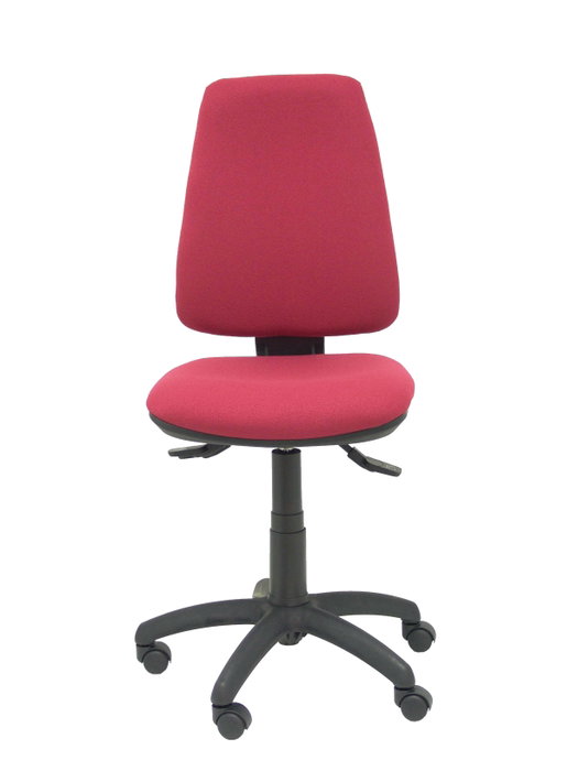 Chaise Elche Asynchrone Tissu Bordeaux Structure polyamide noire Sans accoudoirs Sans appui-tête Roulettes en nylon 50 mm