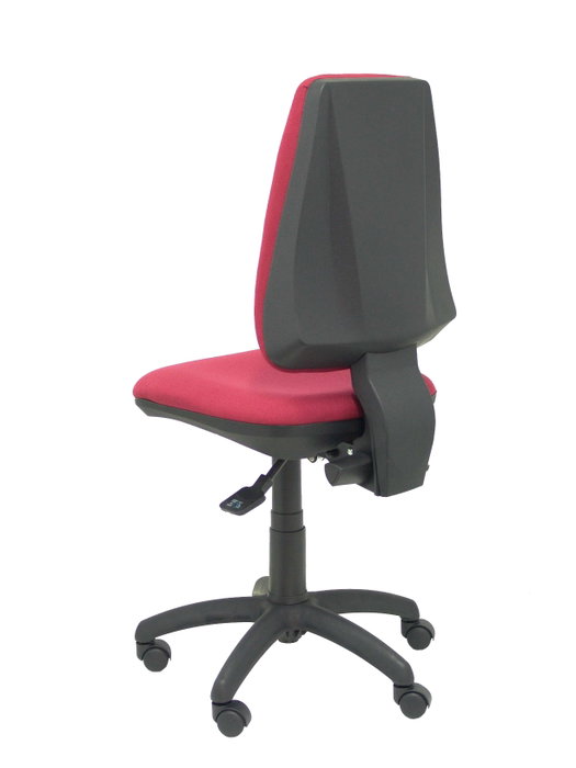 Chaise Elche Asynchrone Tissu Bordeaux Structure polyamide noire Sans accoudoirs Sans appui-tête Roulettes en nylon 50 mm