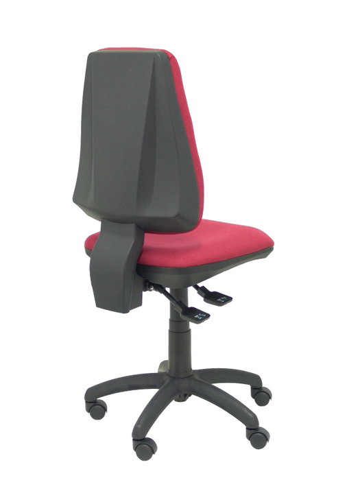 Chaise Elche Asynchrone Tissu Bordeaux Structure polyamide noire Sans accoudoirs Sans appui-tête Roulettes en nylon 50 mm