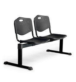Banc Bancadas Fixe/Sans mécanisme Chlorure de polyvinyle Noir Non applicable Sans accoudoirs Sans appui-tête Sans roulettes