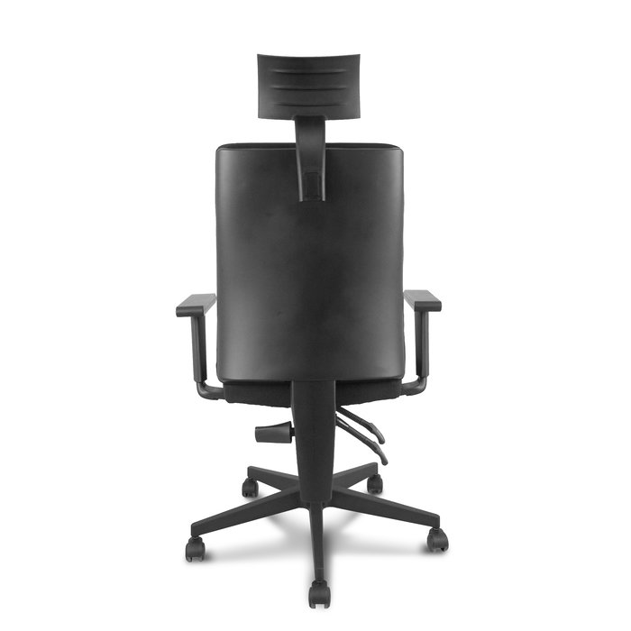 Chaise I-Line Contact permanent à double poignée Tissu Noir Structure polyamide noire Accoudoir 1D Appui-tête Roulettes autofreinées