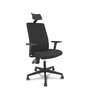 Chaise I-Line Contact permanent à double poignée Tissu Noir Structure polyamide noire Accoudoir 1D Appui-tête Roulettes autofreinées