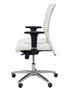 Chaise Albacete confidente Synchro 5 positions Cuir écologique Blanc Structure d' aluminium Accoudoir 1D Sans appui-tête Roulettes pour moquette