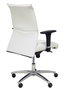 Chaise Albacete confidente Synchro 5 positions Cuir écologique Blanc Structure d' aluminium Accoudoir 1D Sans appui-tête Roulettes pour moquette