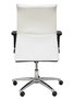 Chaise Albacete confidente Synchro 5 positions Cuir écologique Blanc Structure d' aluminium Accoudoir 1D Sans appui-tête Roulettes pour moquette