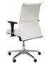 Chaise Albacete confidente Synchro 5 positions Cuir écologique Blanc Structure d' aluminium Accoudoir 1D Sans appui-tête Roulettes pour moquette