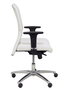 Chaise Albacete confidente Synchro 5 positions Cuir écologique Blanc Structure d' aluminium Accoudoir 1D Sans appui-tête Roulettes pour moquette