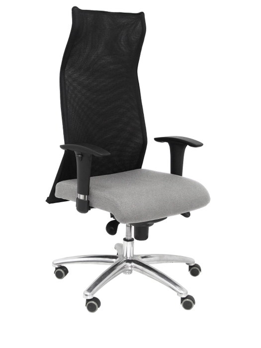 Piqueras y Crespo Chaise de Bureau Sahúco XL Gris Clair et Noir