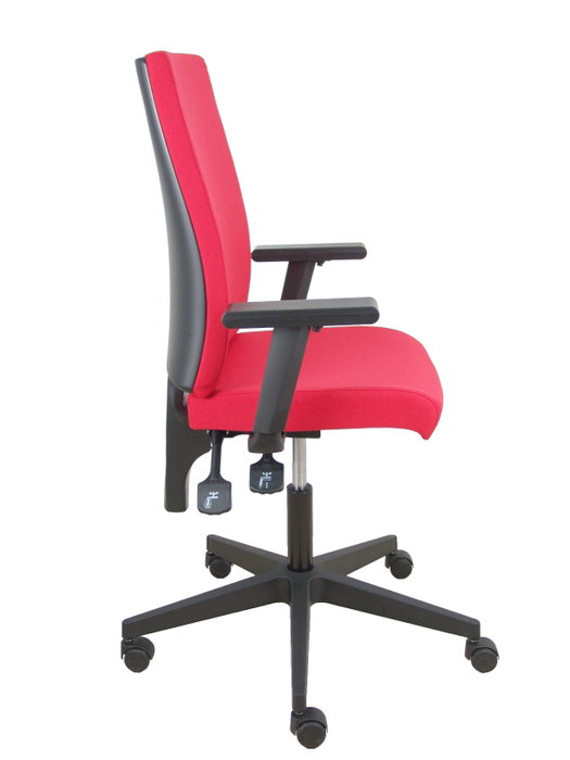 Chaise I-Line Contact permanent à double poignée Tissu Noir Structure polyamide noire Accoudoir 1D Sans appui-tête Roulettes autofreinées