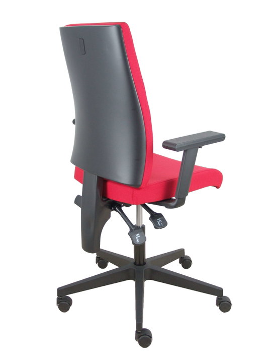 Chaise I-Line Contact permanent à double poignée Tissu Noir Structure polyamide noire Accoudoir 1D Sans appui-tête Roulettes autofreinées
