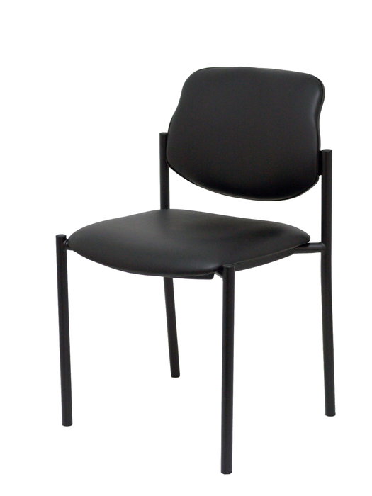 Chaise Styl Fixe/Sans mécanisme Cuir écologique Noir Non applicable Sans accoudoirs Sans appui-tête Sans roulettes