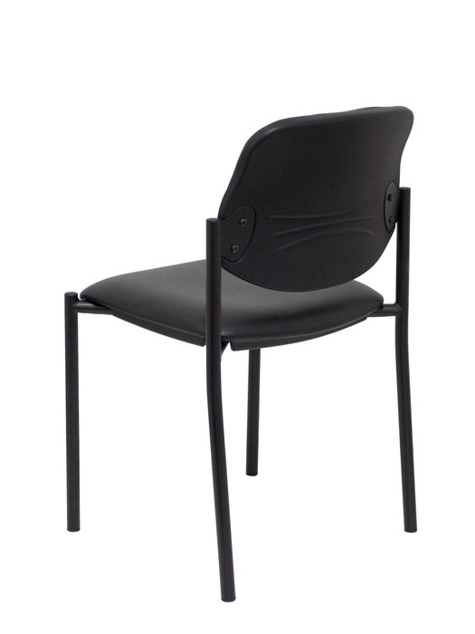 Chaise Styl Fixe/Sans mécanisme Cuir écologique Noir Non applicable Sans accoudoirs Sans appui-tête Sans roulettes