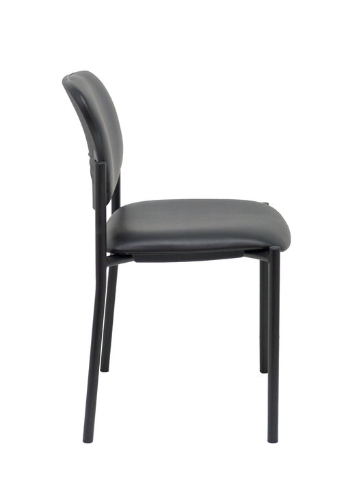Chaise Styl Fixe/Sans mécanisme Cuir écologique Noir Non applicable Sans accoudoirs Sans appui-tête Sans roulettes