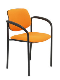 Chaise Styl Fixe/Sans mécanisme Tissu Orange Non applicable Accoudoirs fixes Sans appui-tête Sans roulettes