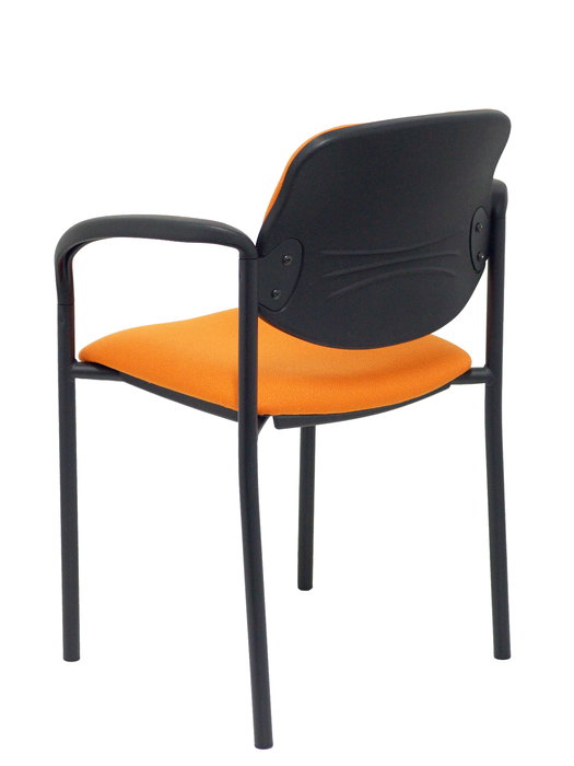 Chaise Styl Fixe/Sans mécanisme Tissu Orange Non applicable Accoudoirs fixes Sans appui-tête Sans roulettes