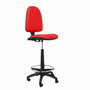 Tabouret Aýna taburete Contact permament de base Cuir écologique Rouge Structure polyamide noire Sans accoudoirs Sans appui-tête Roulettes en nylon 50 mm