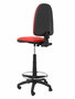 Tabouret Aýna taburete Contact permament de base Cuir écologique Rouge Structure polyamide noire Sans accoudoirs Sans appui-tête Roulettes en nylon 50 mm