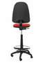 Tabouret Aýna taburete Contact permament de base Cuir écologique Rouge Structure polyamide noire Sans accoudoirs Sans appui-tête Roulettes en nylon 50 mm