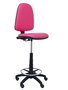 Tabouret Aýna taburete Contact permament de base Cuir écologique Rose Structure polyamide noire Sans accoudoirs Sans appui-tête Roulettes en nylon 50 mm