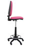 Tabouret Aýna taburete Contact permament de base Cuir écologique Rose Structure polyamide noire Sans accoudoirs Sans appui-tête Roulettes en nylon 50 mm
