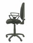 Chaise de bureau Algarra avec mécanisme Contact permanent de base, revêtue de tissu noir. Équipée d'un piètement en polyamide noir, d'accoudoirs fixes et de roulettes en nylon de 50 mm