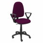 PIQUERAS Y CRESPO Chaise de bureau Algarra en tissu violet avec accoudoirs fixes