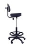 Tabouret Taburete Llanos Mécanisme standard Cuir écologique Noir Structure polyamide noire Sans accoudoirs Sans appui-tête Roulettes en nylon 50 mm