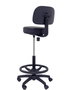 Tabouret Taburete Llanos Mécanisme standard Cuir écologique Noir Structure polyamide noire Sans accoudoirs Sans appui-tête Roulettes en nylon 50 mm