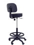 Tabouret Taburete Llanos Mécanisme standard Cuir écologique Noir Structure polyamide noire Sans accoudoirs Sans appui-tête Roulettes en nylon 50 mm