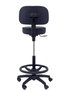 Tabouret Taburete Llanos Mécanisme standard Cuir écologique Noir Structure polyamide noire Sans accoudoirs Sans appui-tête Roulettes en nylon 50 mm