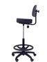 Tabouret Taburete Llanos Mécanisme standard Cuir écologique Noir Structure polyamide noire Sans accoudoirs Sans appui-tête Roulettes en nylon 50 mm