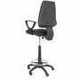 Tabouret Taburete Elche Contact permament de base Tissu Noir Structure polyamide noire Accoudoirs fixes Sans appui-tête Roulettes en nylon 50 mm