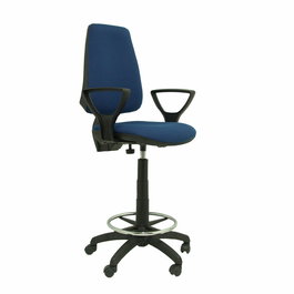 Tabouret Taburete Elche Contact permament de base Tissu Bleu foncé Structure polyamide noire Accoudoirs fixes Sans appui-tête Roulettes en nylon 50 mm