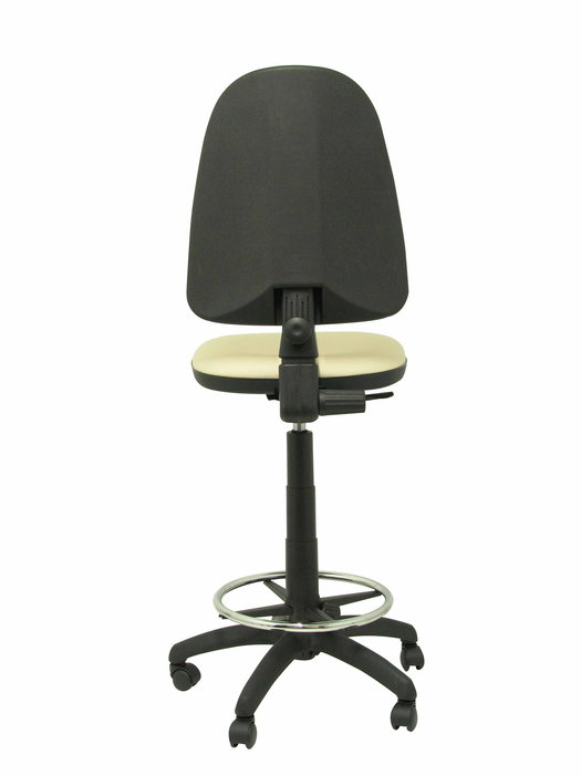 Tabouret Aýna taburete Contact permament de base Cuir écologique Beige Structure polyamide noire Sans accoudoirs Sans appui-tête Roulettes en nylon 50 mm